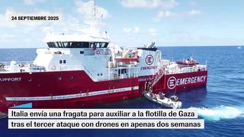 Italia envía una fragata para auxiliar a la flotilla de Gaza tras el tercer ataque con drones