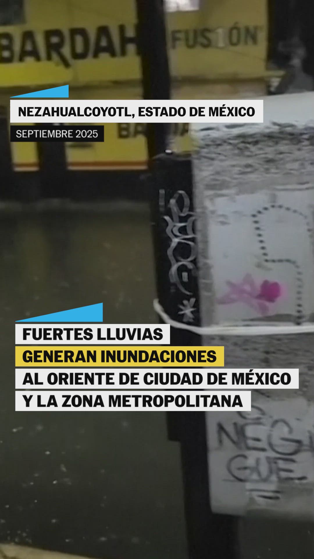 Colapso de drenaje y fuertes lluvias inundan el oriente de Ciudad de México