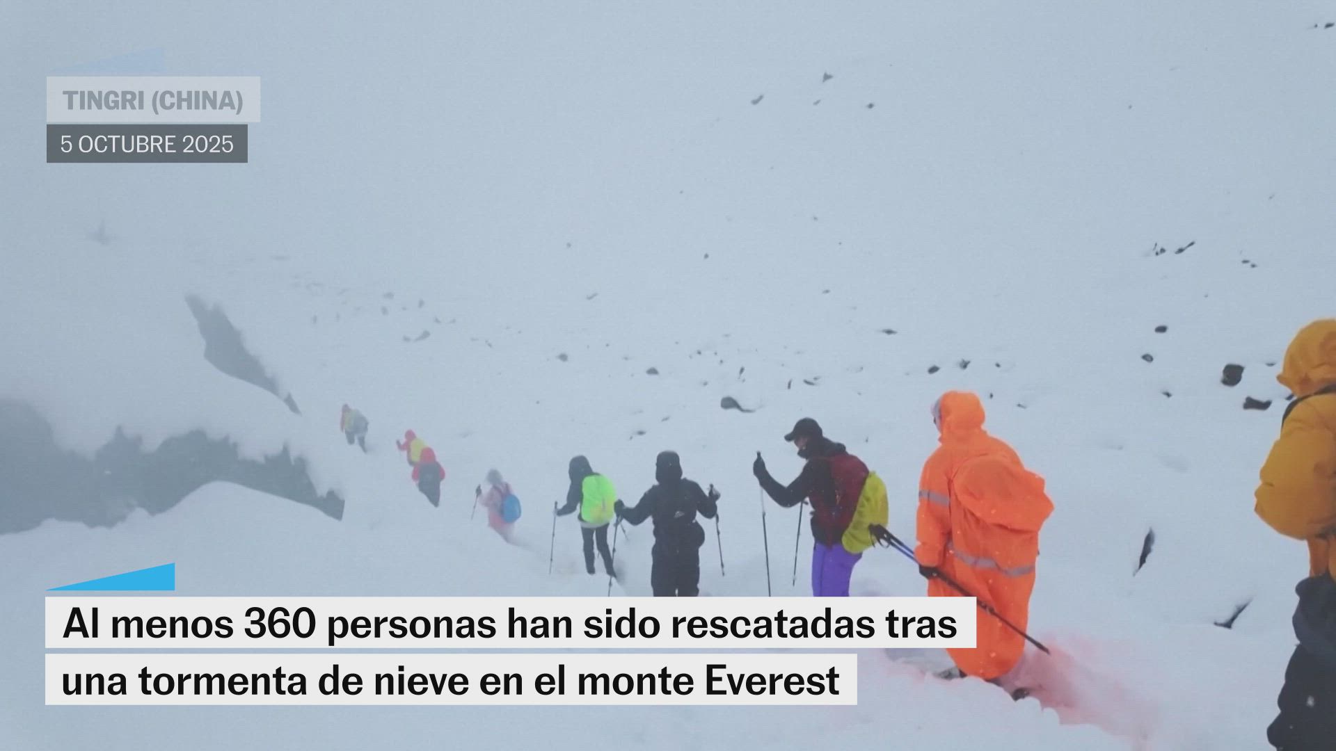 Al menos 360 personas han sido rescatadas tras una tormenta de nieve en el monte Everest