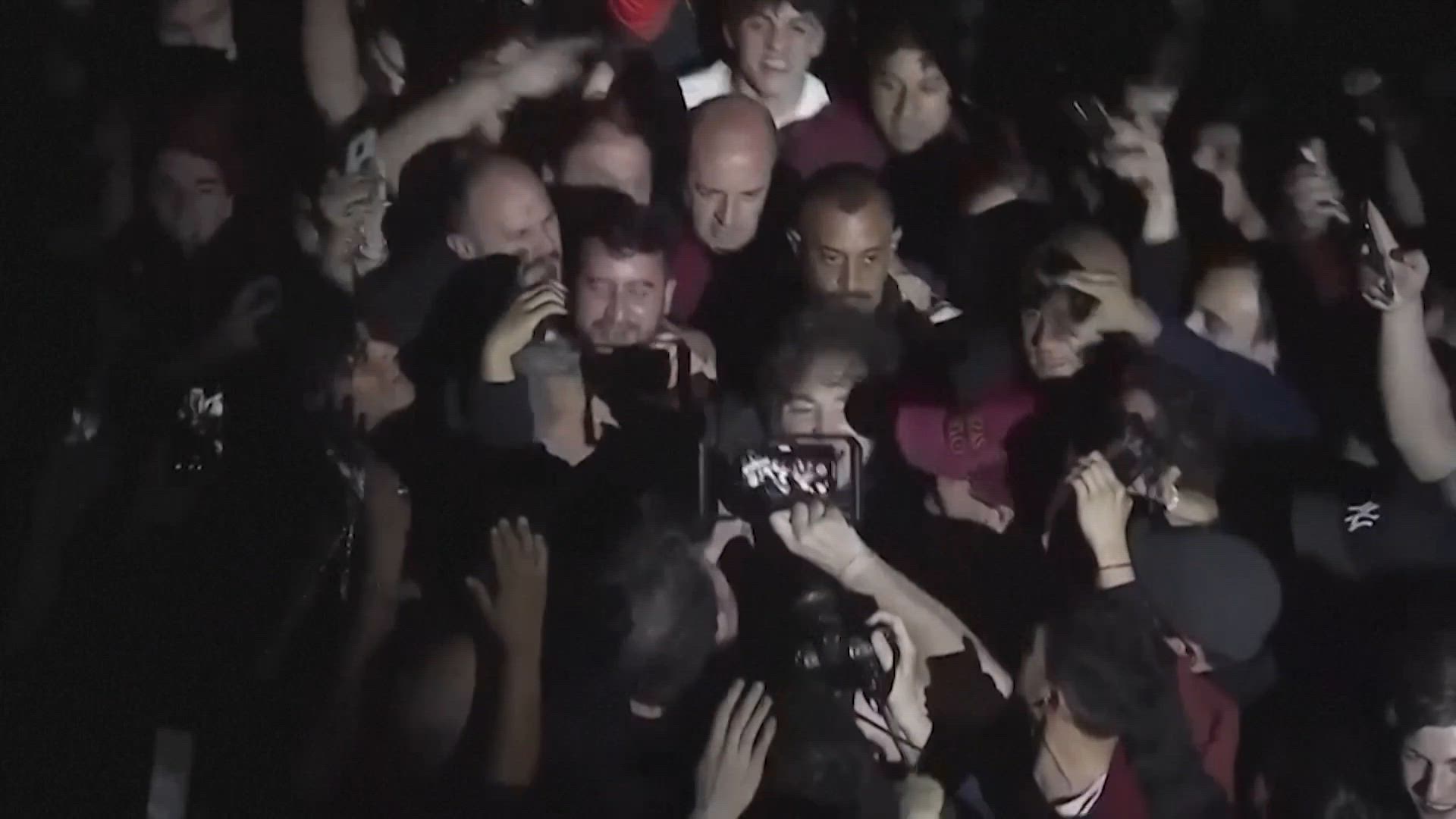 Milei en concierto en Argentina