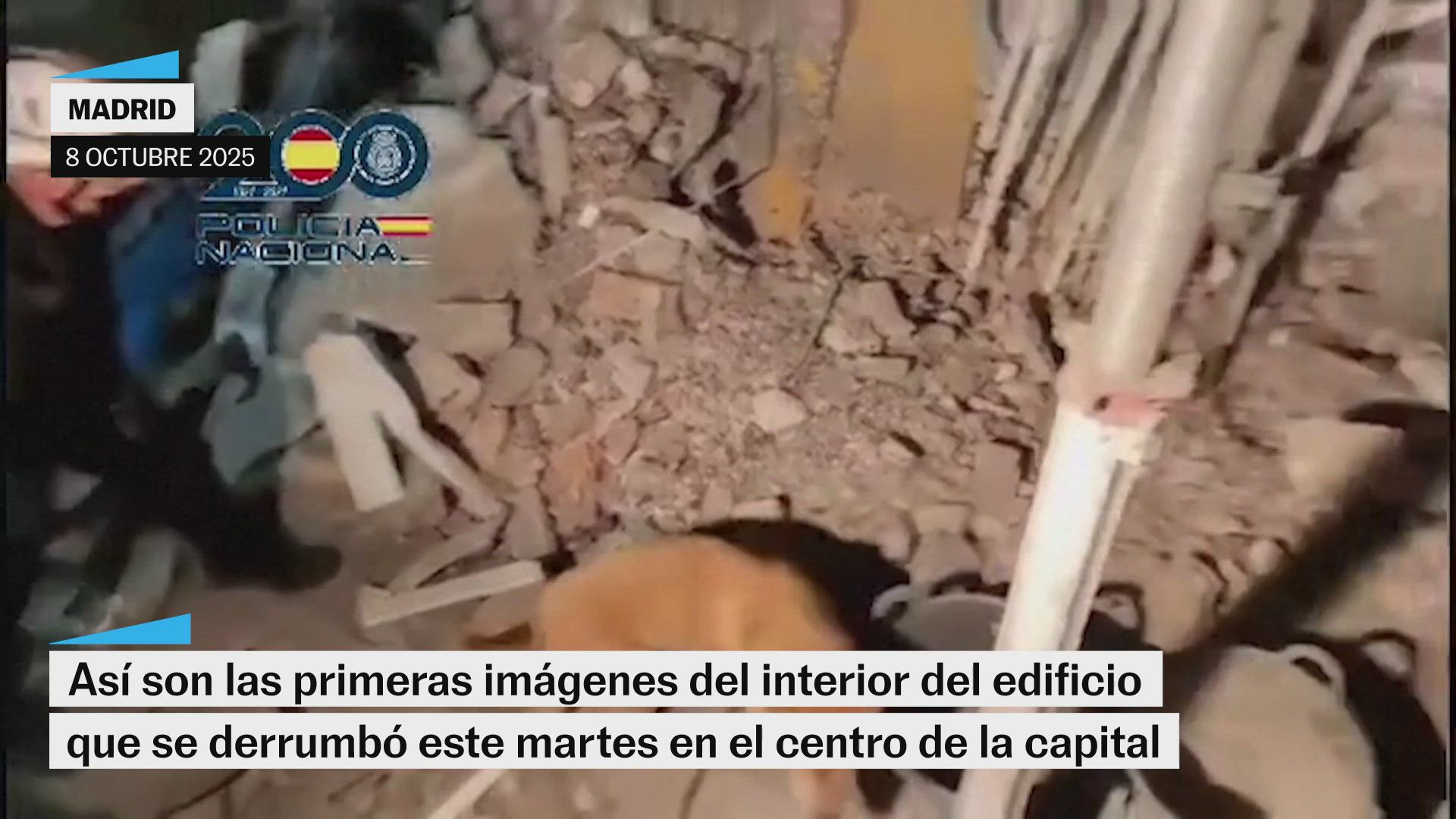 Así son las primeras imágenes del edificio que se derrumbó el pasado martes en el centro de Madrid