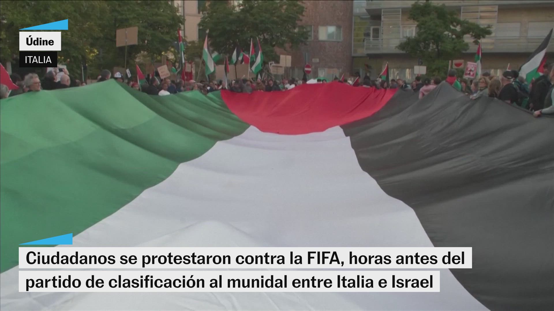 Miles de personas se manifestaron antes del partido Italia contra Israel