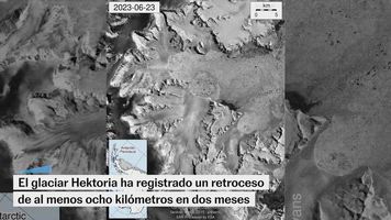 El glaciar Herotokoria ha registrado un retroceso de ocho kilómetros en dos meses