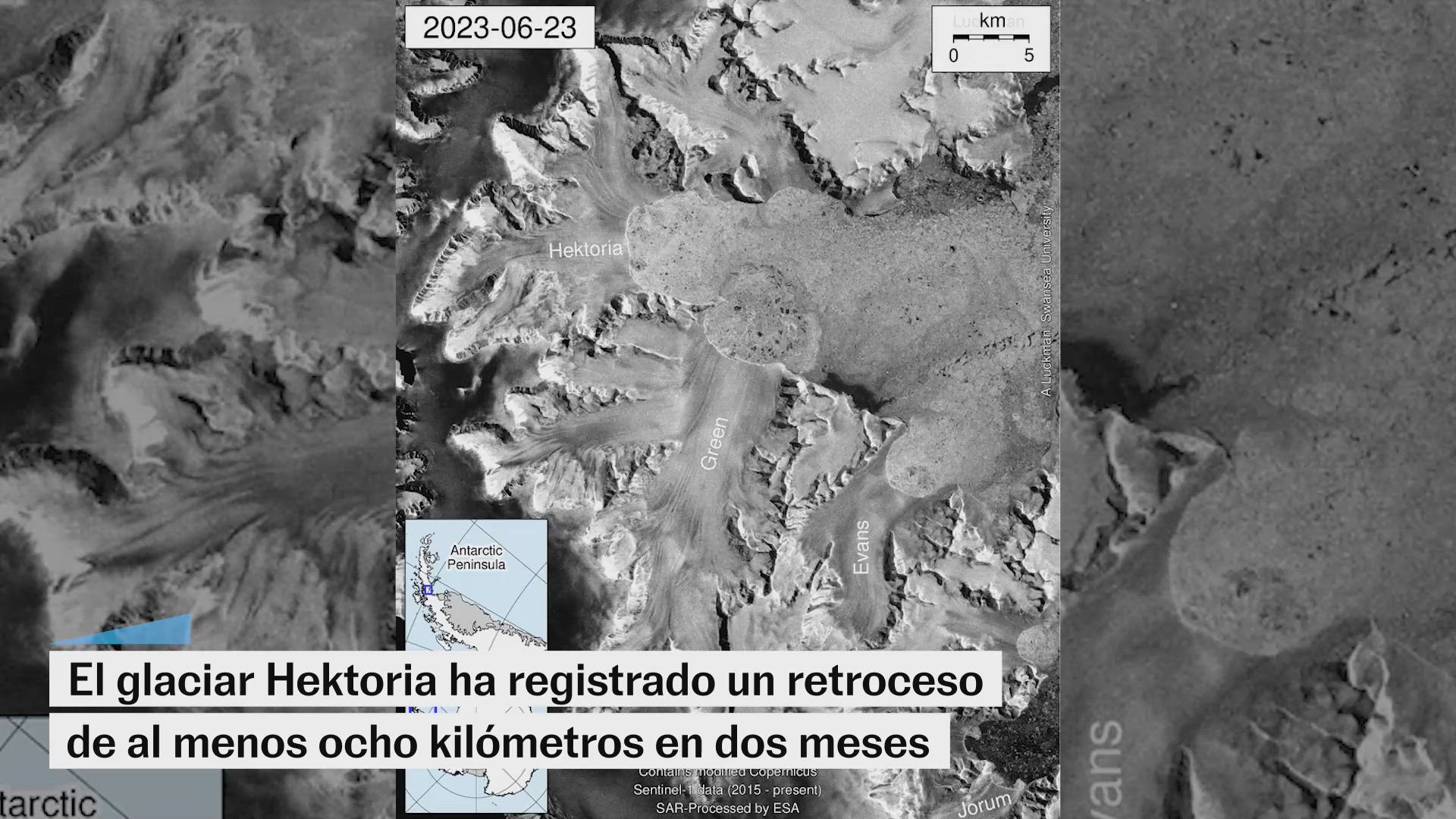 El glaciar Herotokoria ha registrado un retroceso de ocho kilómetros