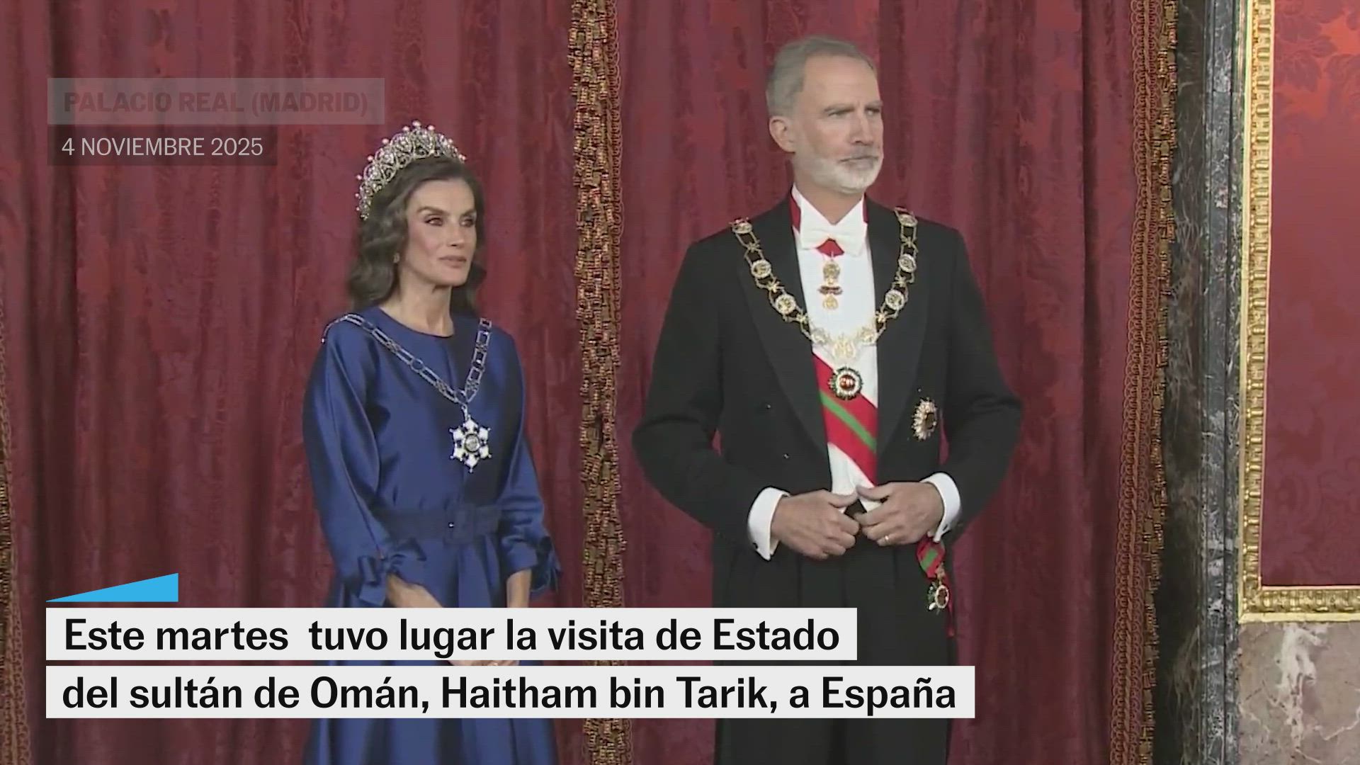 Letizia recupera una combinación de tiara y vestido en la visita de Estado del sultán de Omán