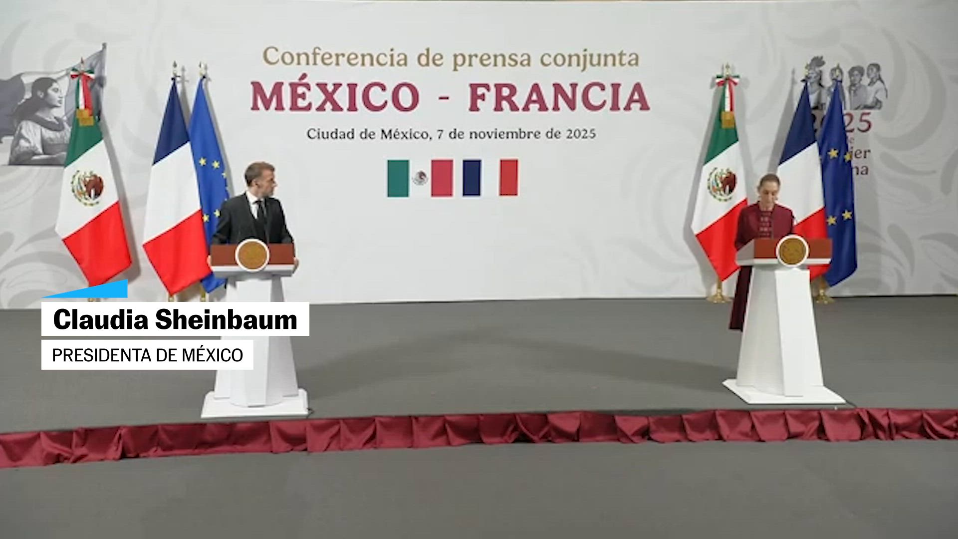 Conferencia de prensa de Claudia Sheinbaum y Emmanuel Macron