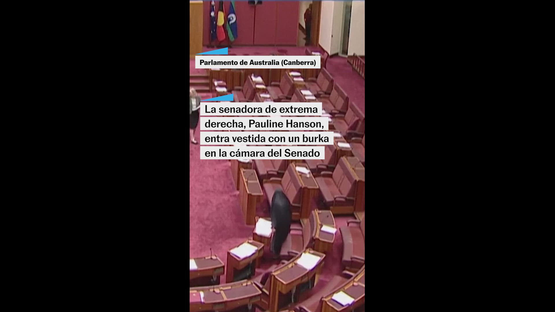 Una senadora de extrema derecha entra en el Parlamento de Australia con un burka