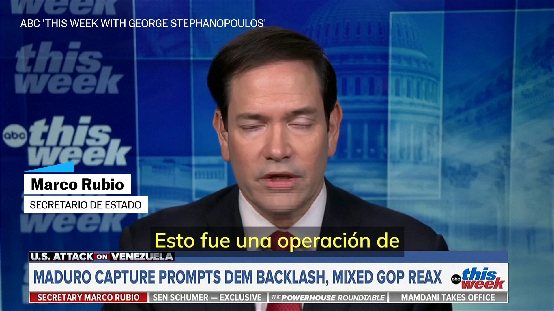 Marco rubio "no fue una invasión, fue un arresto"