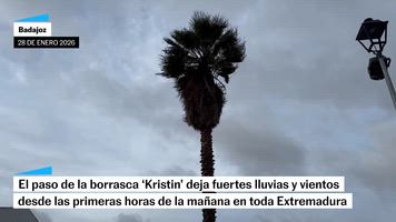 La borrasca 'Kristin' deja daños en edificios y carreteras a su paso por Extremadura
