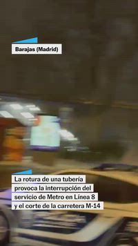 La rotura de una tubería en Barajas corta el servicio de la línea 8 de Metro de Madrid