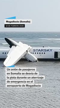 Un avión de pasajeros en Somalia se desvía de la pista durante un aterrizaje de emergencia