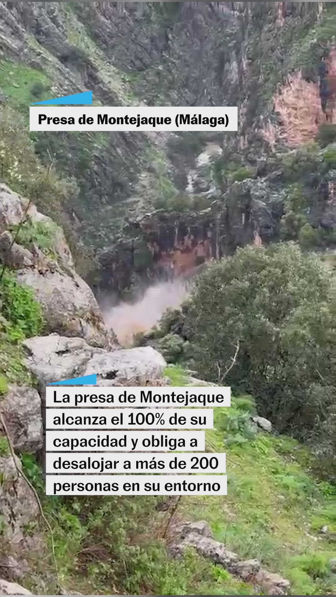 La presa de Montejaque obliga a desalojar a más de 200 personas por riesgo de desbordamiento