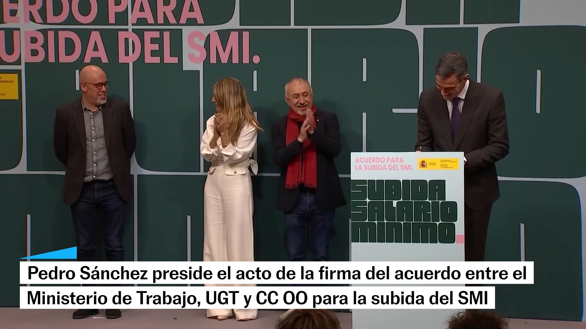 El Ministerio de Trabajo, UGT y CC OO firman la subida del SMI