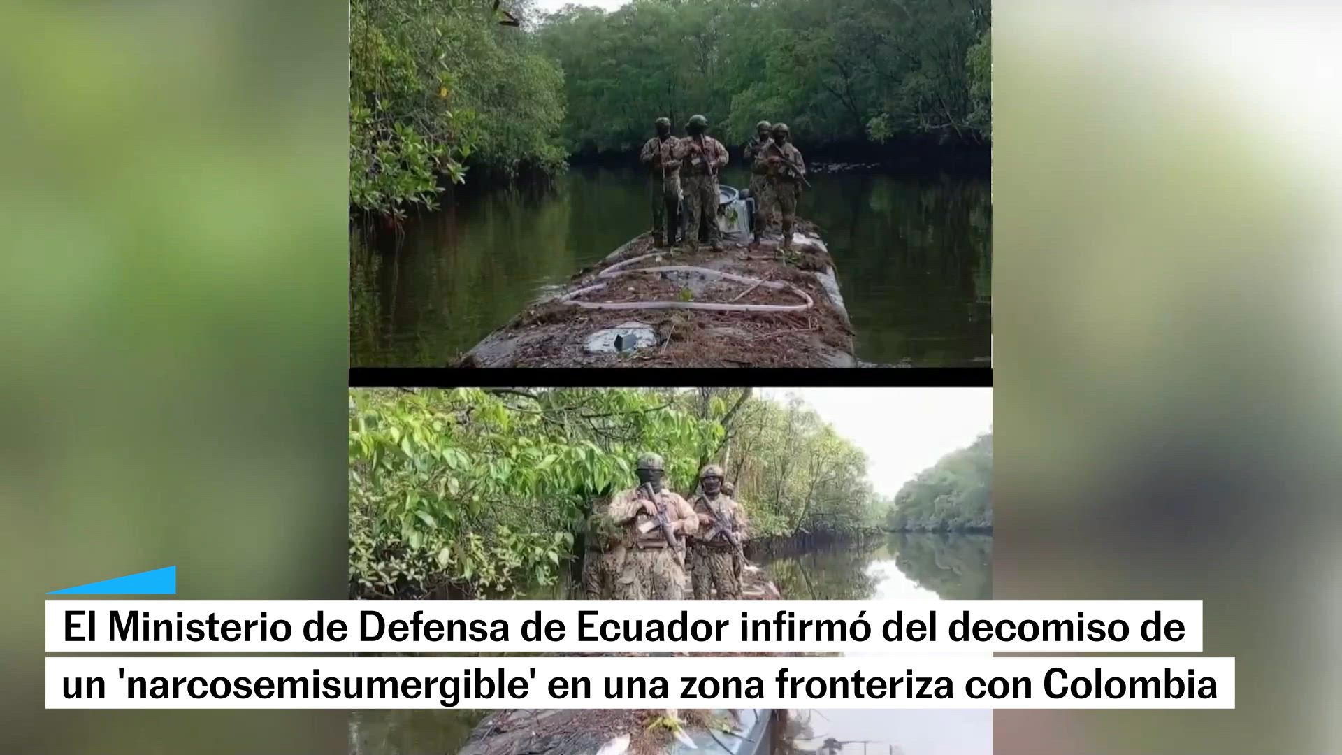 Narcosubmarino incautado en Ecuador.