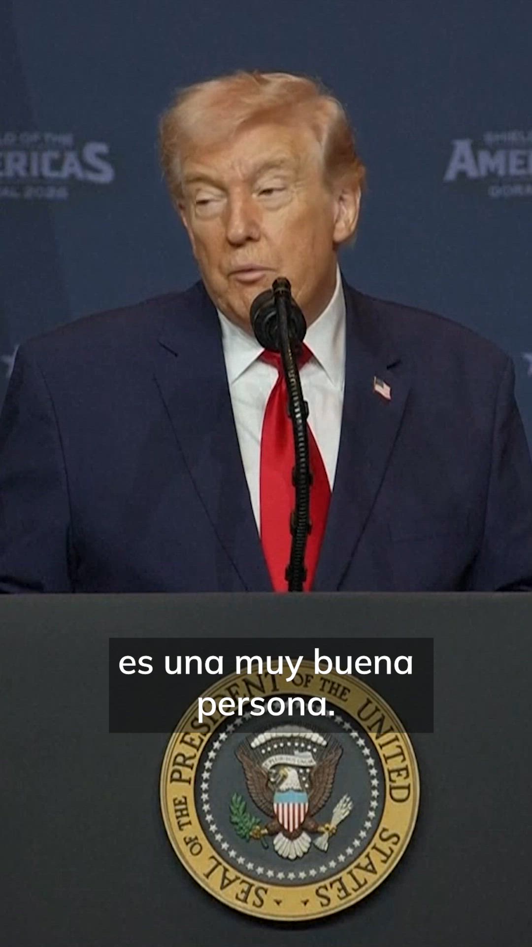 Trump sobre Sheinbaum en 'Escudo de las Américas'.