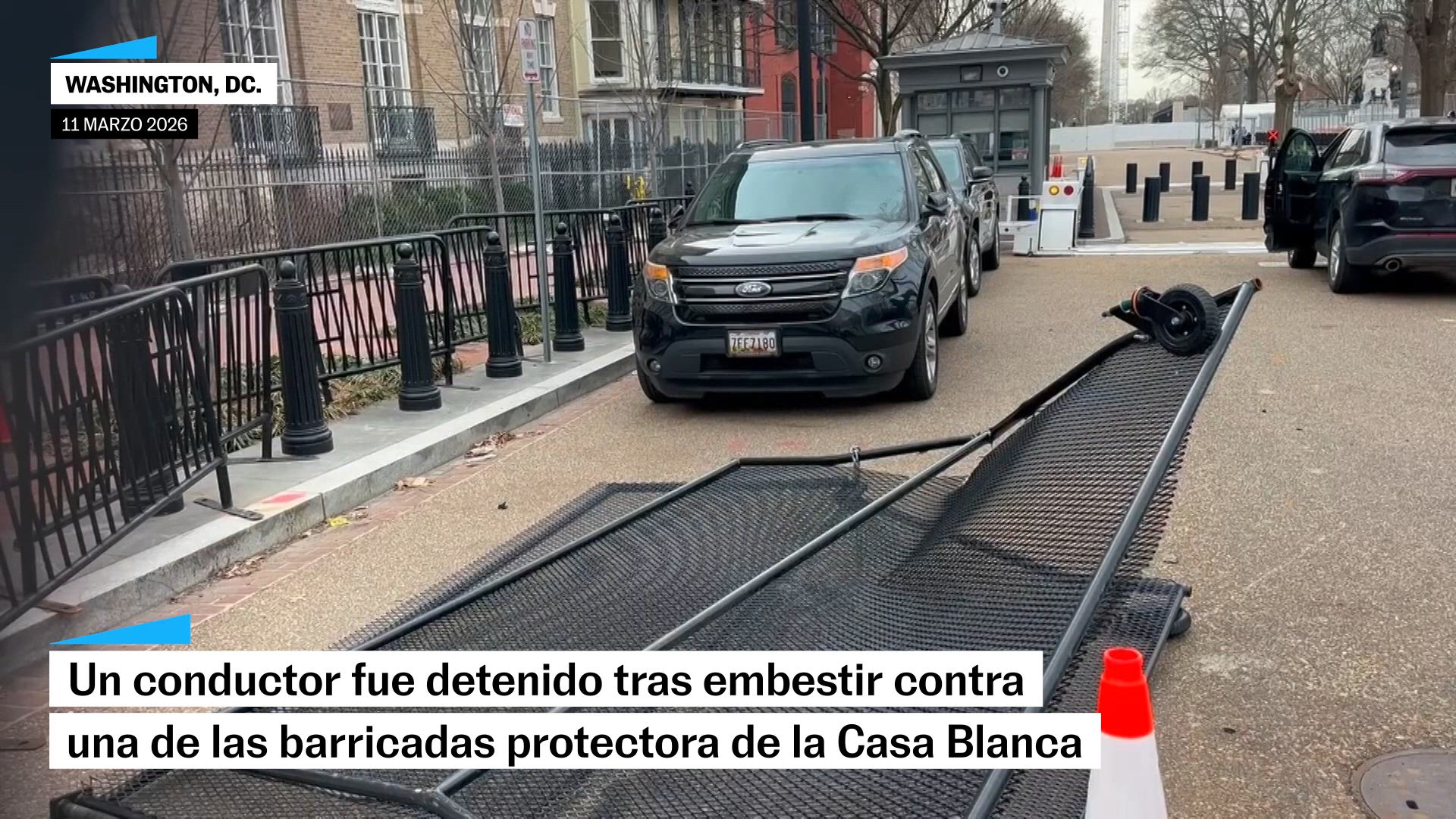 Un hombre fue detenido tras chocar en la Casa Blanca
